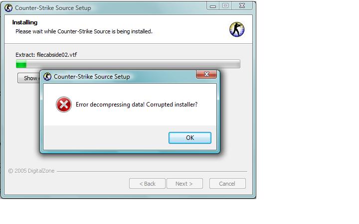 Error Decompressing Data Corrupted Installer Windows 8